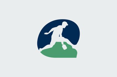 Q harfi logosu ve zıplayan bir pikselbolcu silueti. Takım logosu, klüp, gömlek, çıkartma vs. için iyidir..