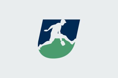 Pickleball oyuncusu silueti olan bir logo. Takım logosu, klüp, gömlek, çıkartma vs. için iyidir..