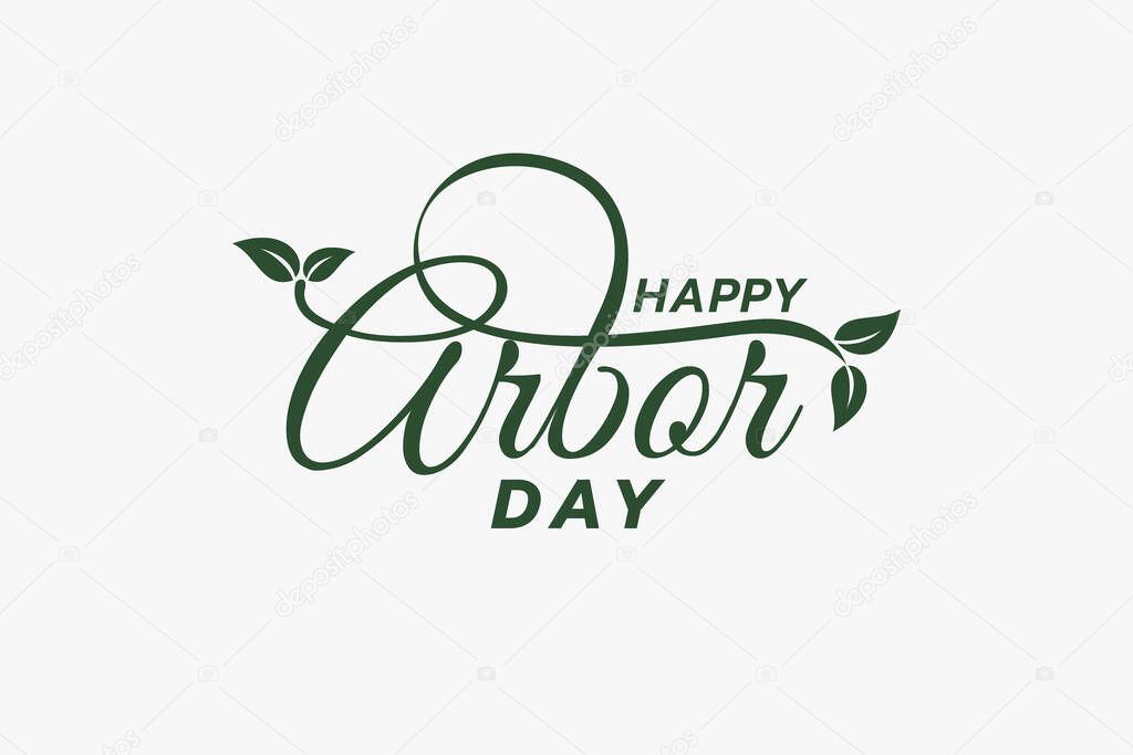 Happy arbor day vector graphic for greeting card, celebration, event, etc.
