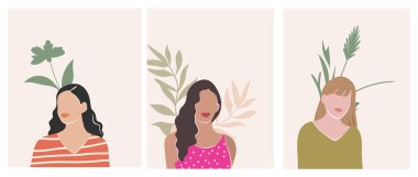 Boho tarzında modern sanat baskıları.