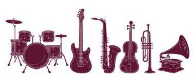 happy world music day and musical instruments with background.flat illustration design