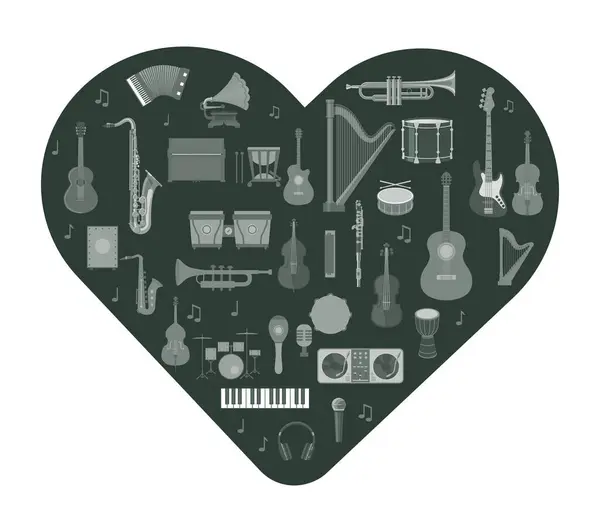 happy world music day and musical instruments with background.flat illustration design