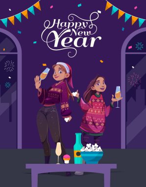 Happy New Year 2024. festive realistic decoration. Celebrate party 2024 on square background