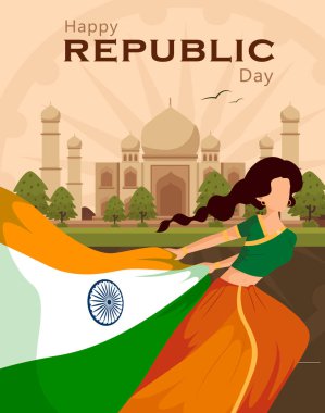Mutlu Hindistan Cumhuriyeti bayramı kutlama posterleri ya da afiş arkaplan resimleri.