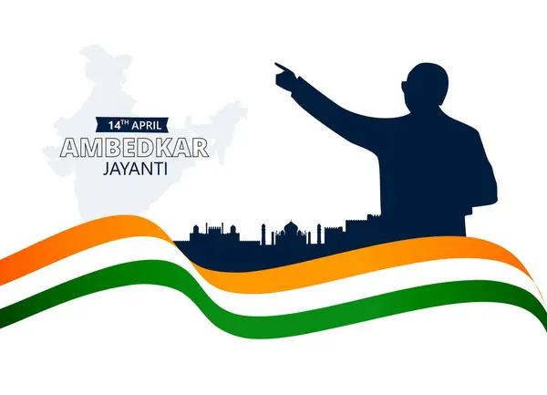 stock image Banner design of- Happy Bhimrao Ambedkar Jayanti celebration template