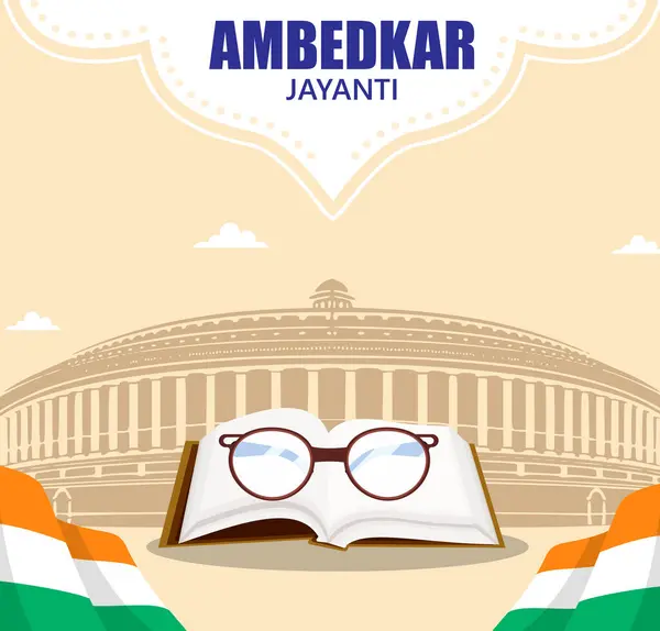 Ilustración Babasaheb Bhimrao Ambedkar Ambedkar Jayanti Padre Constitución India Imágenes de stock libres de derechos