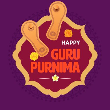 Guru Purnima. Guru Purnima Onur Günü için Metin Alanı Arkaplanlı Bir Afişin İllüstrasyonu. 