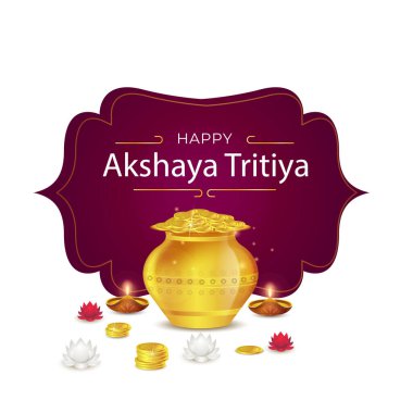 Mutlu Hintli Akshaya Tritiya. soyut vektör illüstrasyon tasarımı