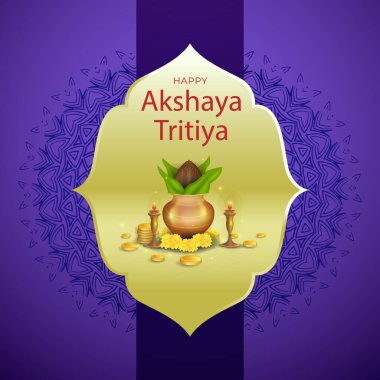 Mutlu Hintli Akshaya Tritiya. soyut vektör illüstrasyon tasarımı