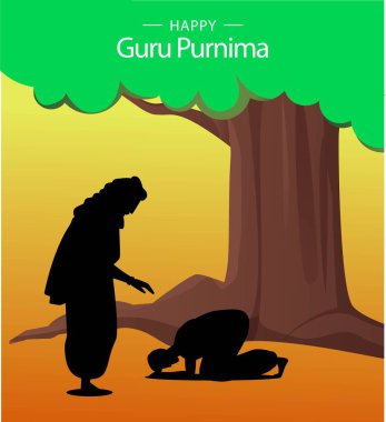 Guru Purnima 'nın Onur Günü için yaratıcı vektör illüstrasyonu.