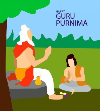 Guru Purnima 'nın Onur Günü için yaratıcı vektör illüstrasyonu.