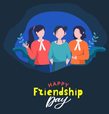 Uluslararası dostluk günü tebrik kartı, arkadaş grubunun arka planı. soyut vektör illüstrasyon tasarımı