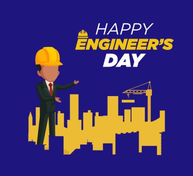Happy Engineers Day Illustration Commemorative for Engineer with Worker, Helmet and Tools of in Flat Style Cartoon