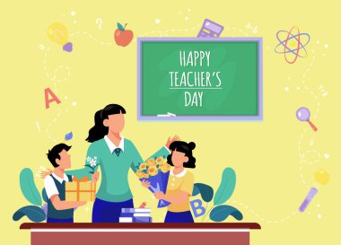 Öğretmenler günü kutlama çocuklar gösteren resim