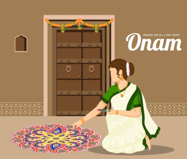 Happy Onam festival of South India Kerala clipart