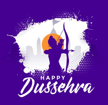 Lord Rama 'nın Dussehra Navratri festivalinde Ravana' yı öldürüşünün resmi.