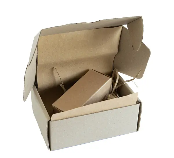 Abre Caja Cartón Embalaje Archivo Png Caja Cartón Con Material — Foto de Stock