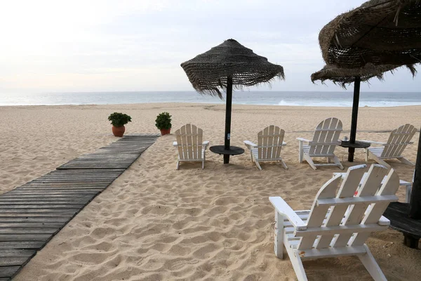 Sonbaharda Portekiz Alentejo Sahilindeki Santo Andre Plajında Dinlendirici Bar Terası — Stok fotoğraf