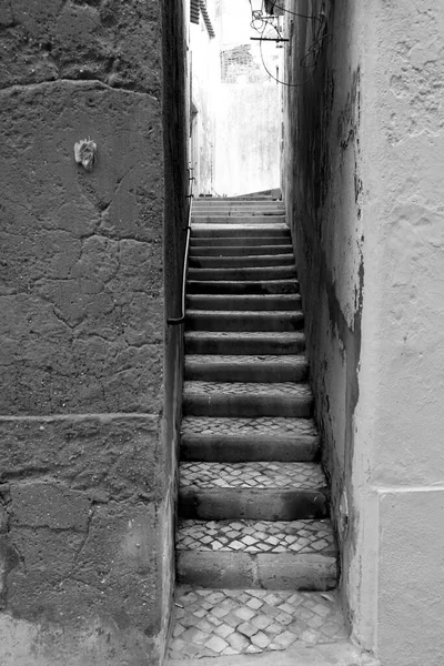 Rua Estreita Escadas Pedra Alcacer Sal Setúbal Portugal — Fotografia de Stock