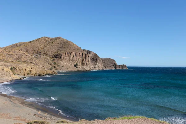 Playa Penon Blanco Pueblo Isleta Del Moro Cabo Gata Almería — Foto de Stock