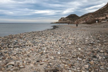 Stormy weather on the beach in the Morning in Las Negras, Cabo de Gata, Almeria, Spain