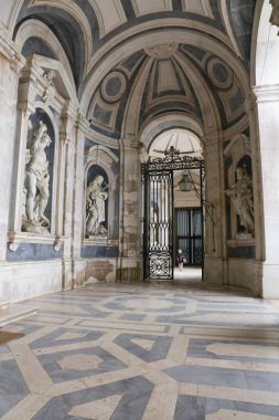 Mafra, Lisbon, Portugal- January 17, 2023: Beautiful Palace-Convent and Royal building of Mafra