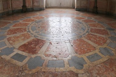 Mafra, Lisbon, Portugal- January 17, 2023: Corridors with marble decoration of the Palace-Convent and Royal building of Mafra