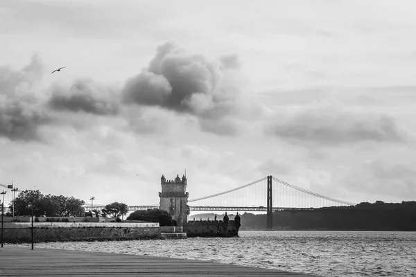 Lisbon Portugal October 2022 Beautiful Belem Tower Shore Tagus River — Stock Fotó
