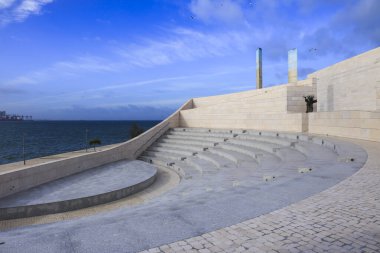 Lisbon, Portugal- October 21, 2022: Modern facade with beautiful design of Champalimaud Center for the Unknown in Lisbon