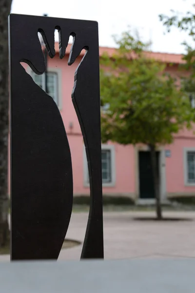 Lisbon Portugal October 2022 Iron Sculpture Bandstand Square Carnide Neighborhood —  Fotos de Stock