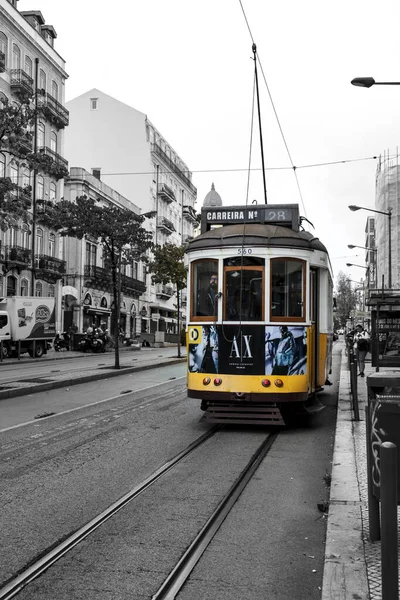 Lissabon Portugal November 2022 Vintage Tram Door Straten Van Lissabon — Stockfoto