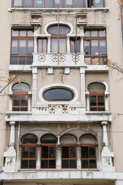 Majestic Old Houses Big Windows Tiled Facades — 스톡 사진