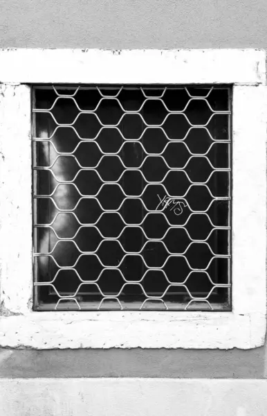 Window Metalized Abstract Symmetrical Grid Texture — Stock Photo, Image