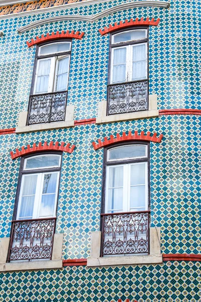 stock image Old colorful vintage houses and beautiful streets of Lisbon, Portugal in Winter.