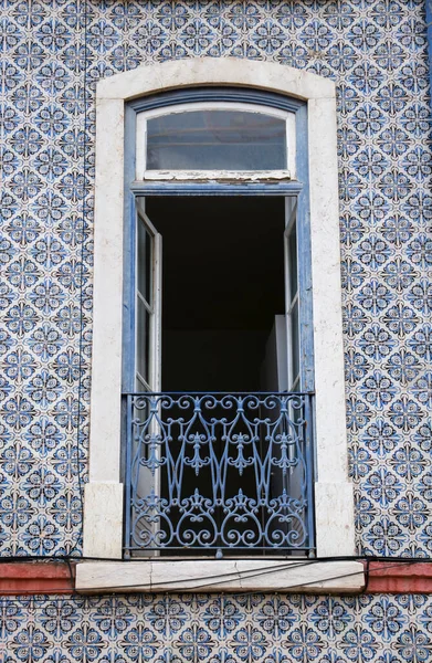 Colorful Traditional Facade Tiles Lisbon Portugal — Φωτογραφία Αρχείου