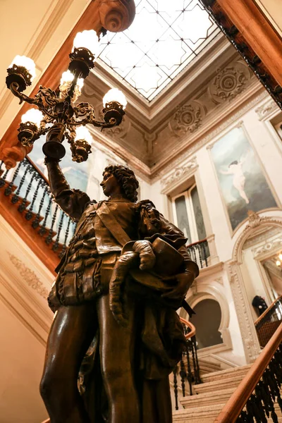 Lisbonne Portugal Espagne Novembre 2022 Bel Escalier Avec Des Statues — Photo