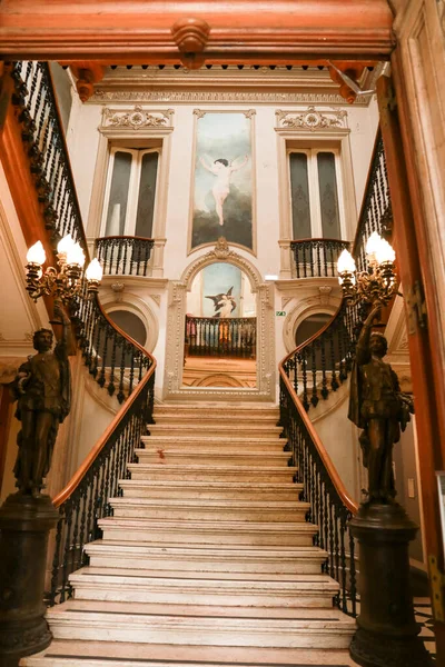 Lisszabon Portugália Spanyolország 2022 November Lisszabon Embaixada Épületének Gyönyörű Lépcsőháza — Stock Fotó