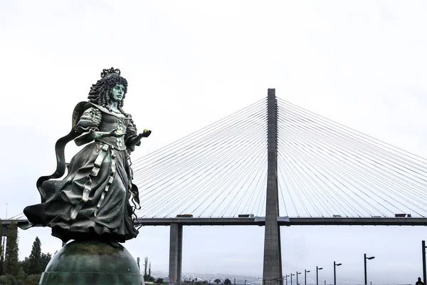 Lisbon Portugal October 2022 Replica Statue Queen Catherine Braganza Audrey — Stock Photo, Image
