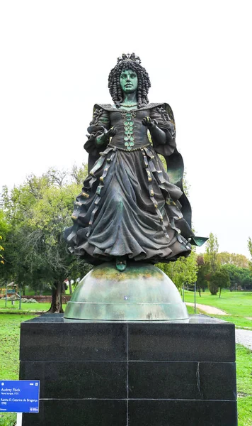 Lissabon Portugal Oktober 2022 Nachbildung Der Statue Der Königin Katharina — Stockfoto