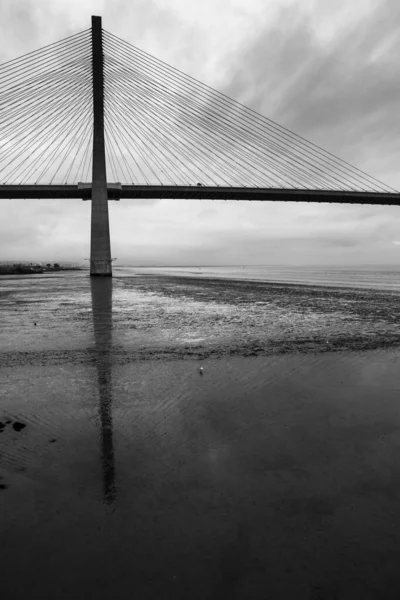 Vasco Gama Bridge Cloudy Day Lisbon — Stock Photo, Image