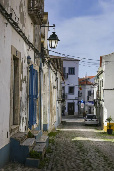 Alcochete Lisbona Portogallo Novembre 2022 Facciate Tipiche Strade Strette Nella — Foto Stock