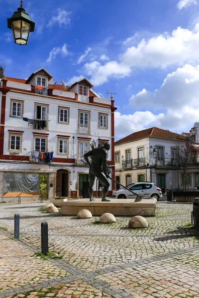 Alcochete Lisbon Portugal October 2022 Large Bronze Statue Salineiro Salt — Stock Photo, Image