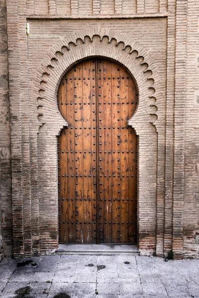 Porta Legno Della Puerta Bisagra Della Città Vecchia Toledo Spagna — Foto Stock