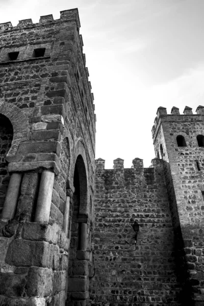 Die Puerta Bisagra Der Altstadt Von Toledo Spanien — Stockfoto