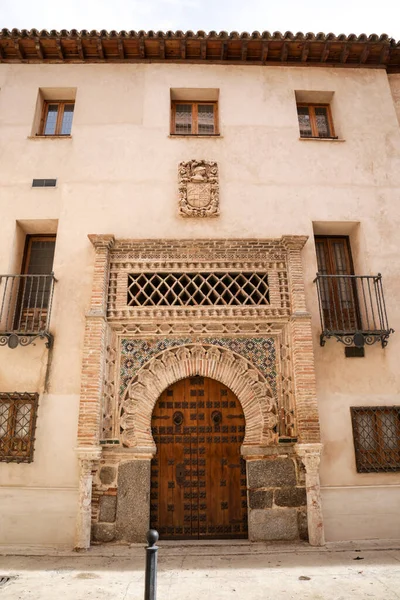 Toledo Espanha Outubro 2022 Fachada Palácio Benacazon Com Seus Detalhes — Fotografia de Stock