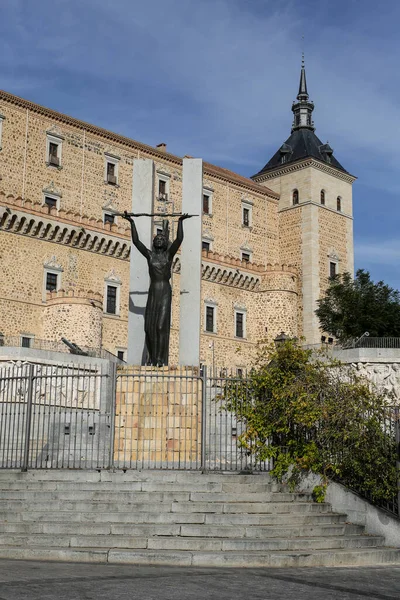 Toledo Španělsko Října 2022 Alcazar Toleda Kamenné Opevnění Nachází Nejvyšší — Stock fotografie