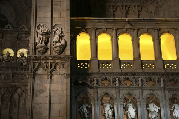 Toledo Spanien Oktober 2022 Fassade Der Primatenkathedrale Der Heiligen Maria — Stockfoto
