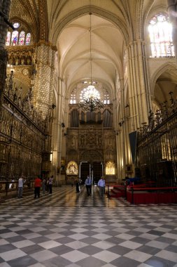 Toledo, İspanya - 6 Ekim 2022: Toledo 'lu Aziz Mary Katedrali (Toledo Katedrali))