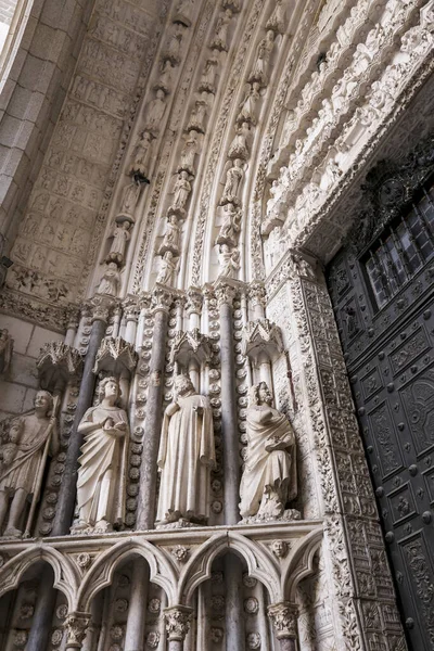 Toledo Spanien Oktober 2022 Steinstatuen Der Gotischen Kathedrale Von Toledo — Stockfoto