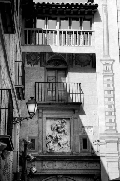 Tolède Espagne Octobre 2002 Façades Maisons Historiques Dans Vieille Ville — Photo